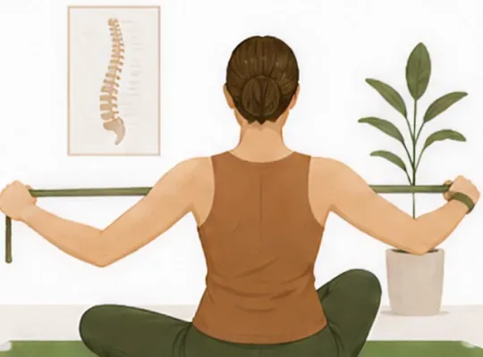 Illustration einer physiotherapeutischen Behandlung - Rückenschule nach Dr. A. Brügger